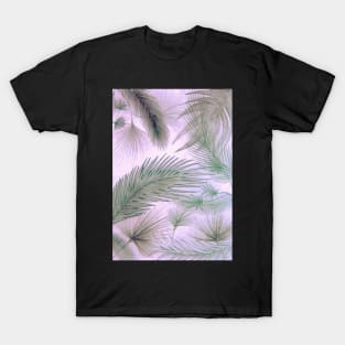 PINK GREY LILAC FEATHER PALM PRINT TROPICAL PASTEL ART POSTER T-Shirt